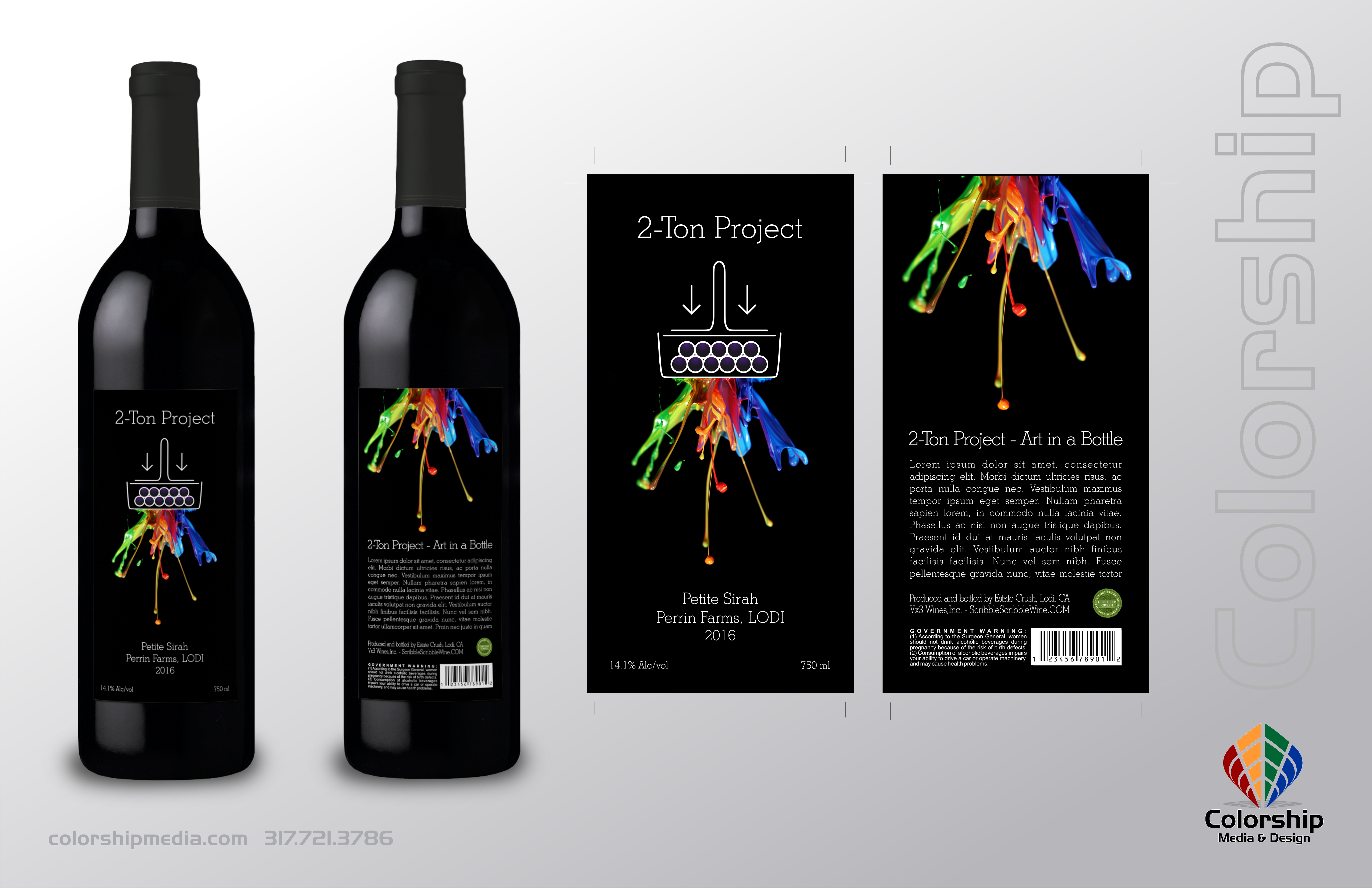 2-Ton Crush Wine Packaging Design