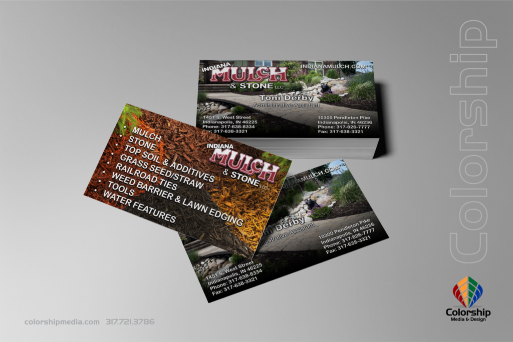 Indiana Mulch & Stone Business Card Mockup branded