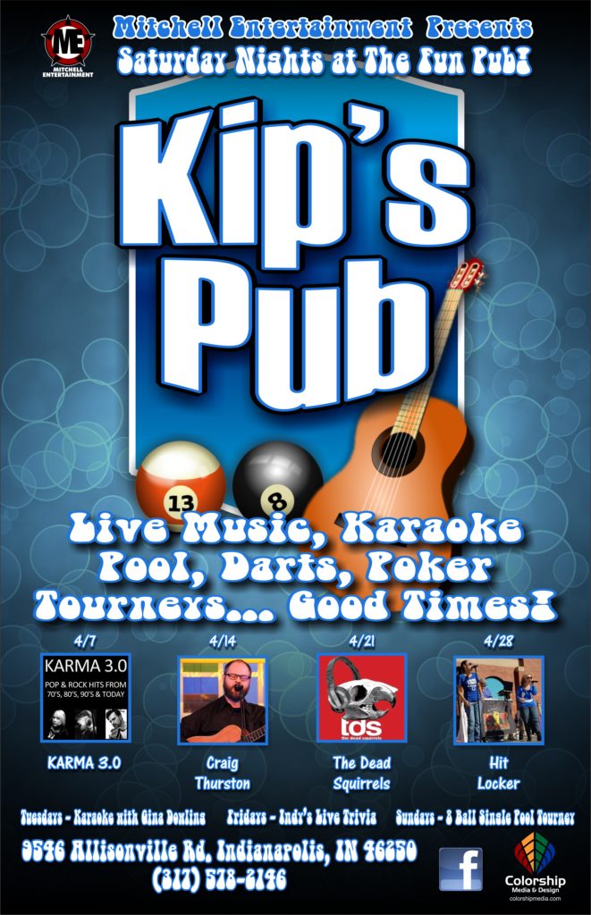kip's pub poster April 2018